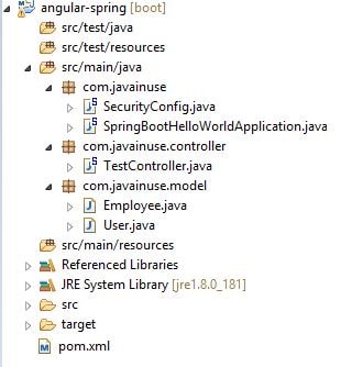 Spring boot angular 7 authentication store