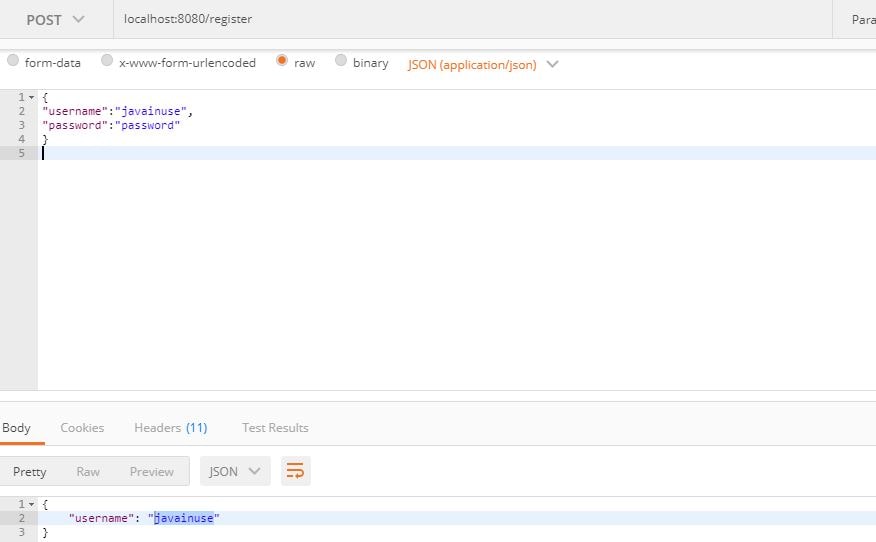 Spring Boot JWT register