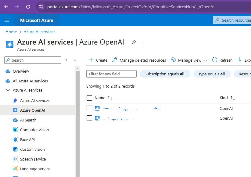 Azure services