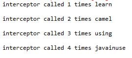 Apache Camel Intercpetor Output
