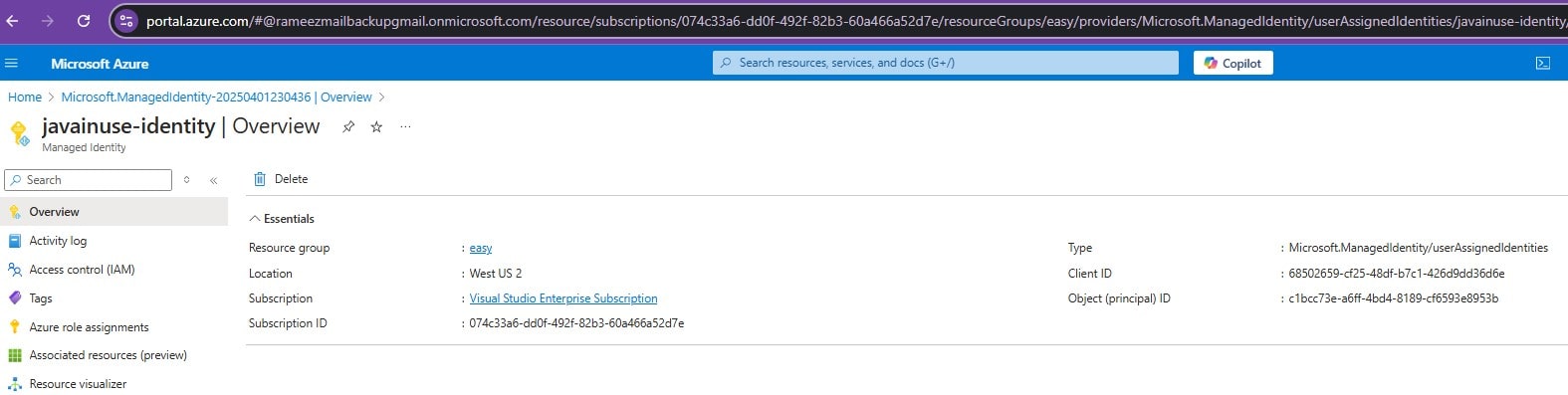 Secure Spring Boot Azure Web Application with Managed Identity Authentication