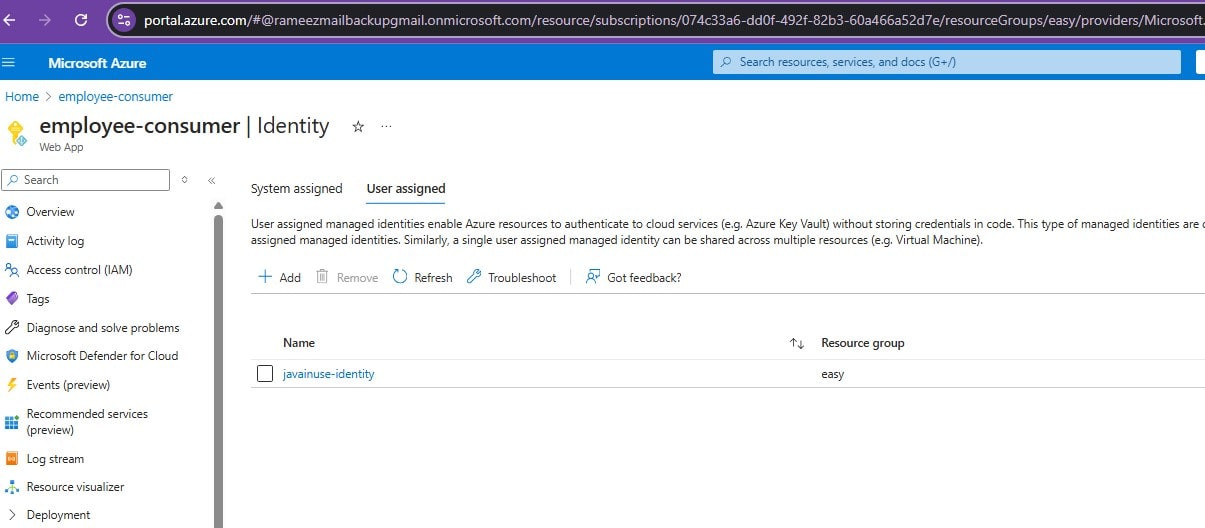 Secure Spring Boot Azure Web Application with Managed Identity Authentication