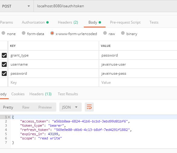 Spring Boot OAuth2 Password Grant - Token Example