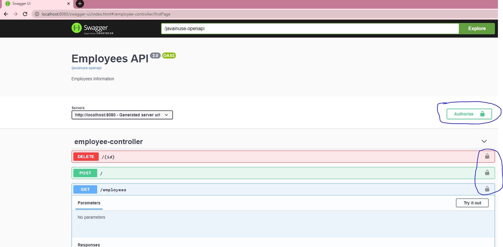 Spring Boot Swagger UI Security