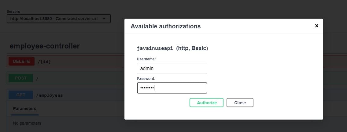 Spring Boot Swagger UI Security