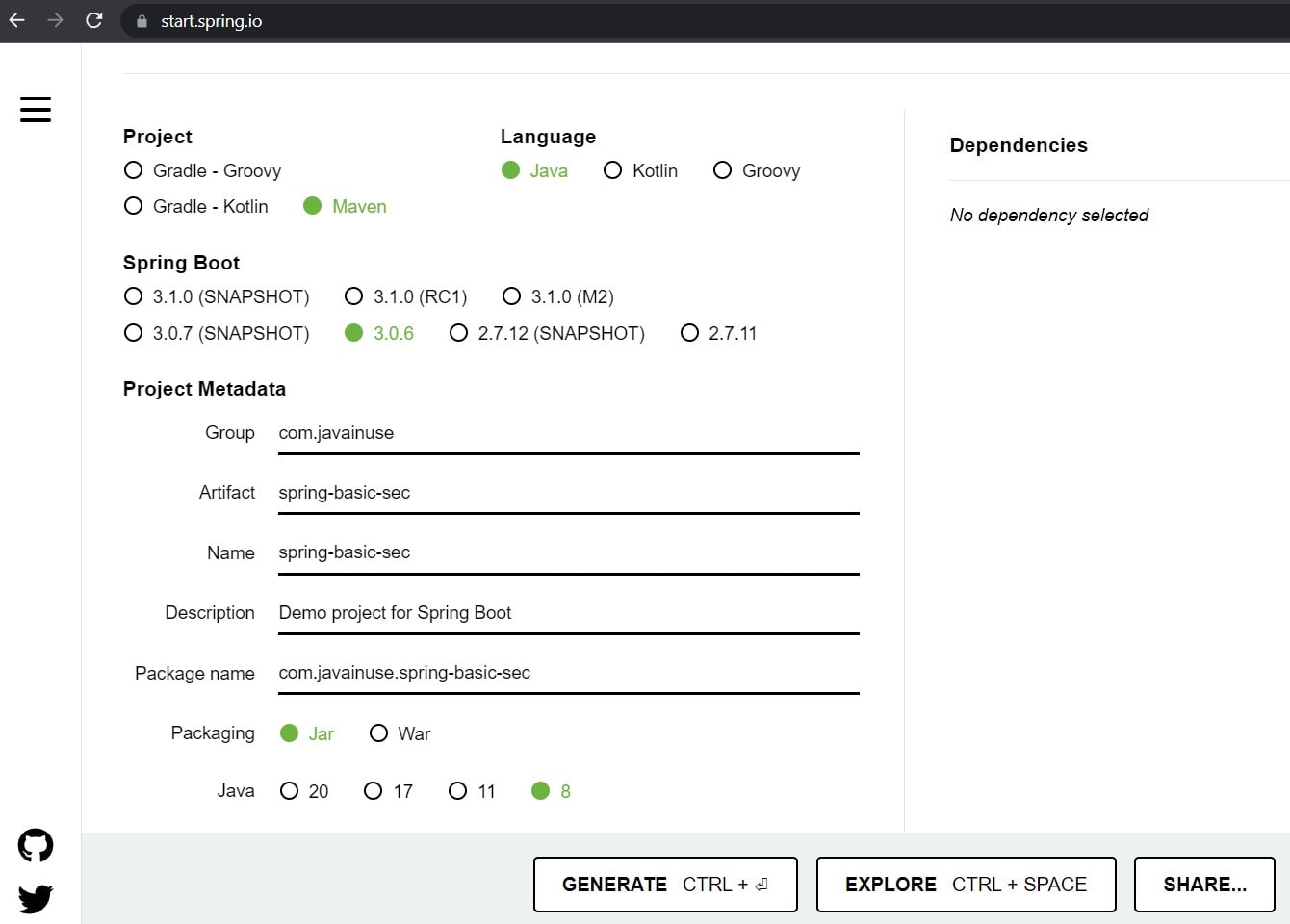 Spring Boot Security Initializr
