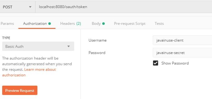Spring Boot OAuth2 Client Credentials Grant - Token