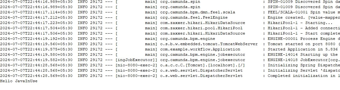 Spring Boot + Camunda BPMN Console