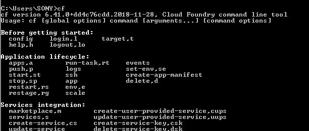 CF CLI help