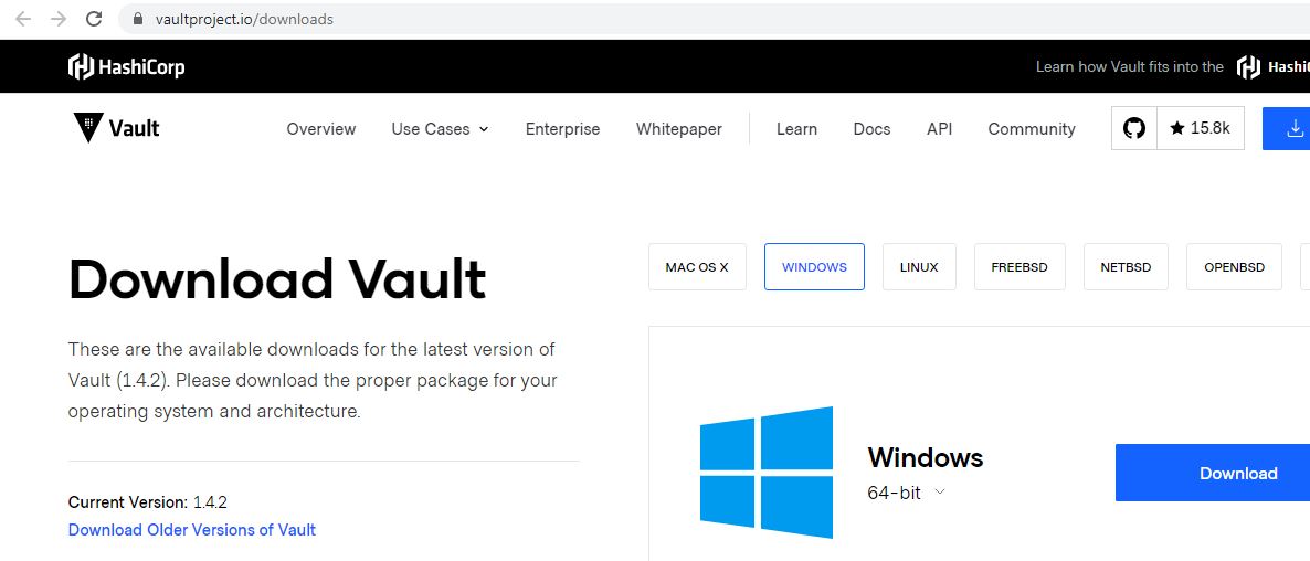 Hashicorp Vault Download