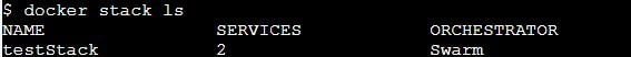 docker stack list