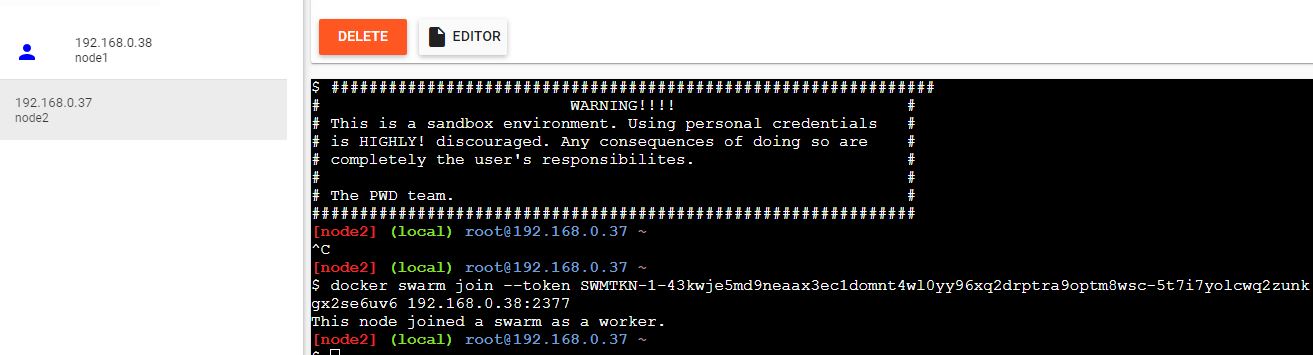 Play with docker worker instance