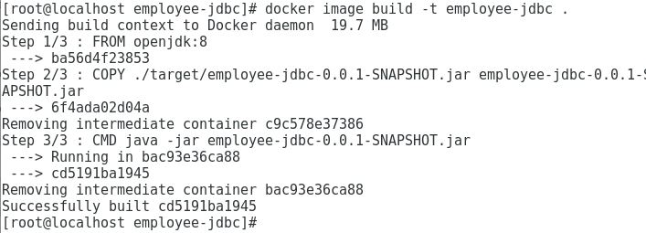 spring boot mysql docker container image build