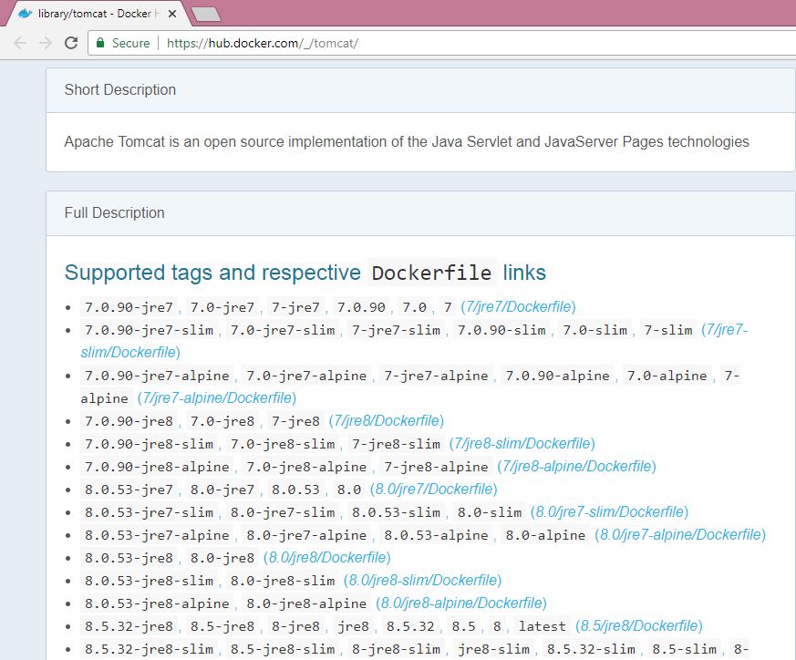 Docker Get Tomcat Image