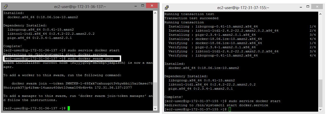 EC2 instance start docker service