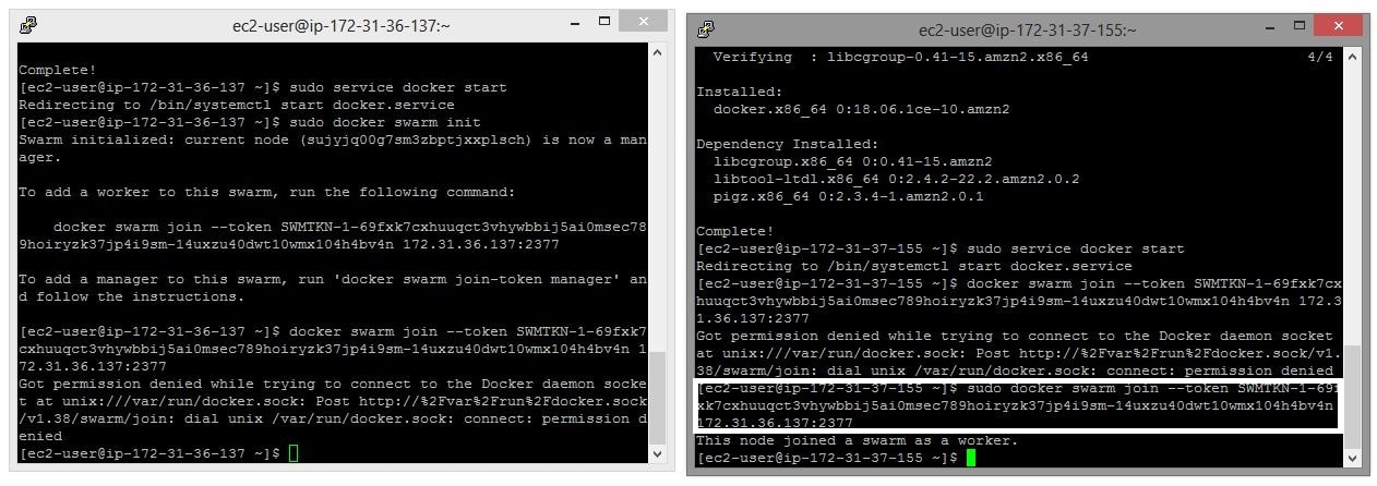 EC2 instance init swarm