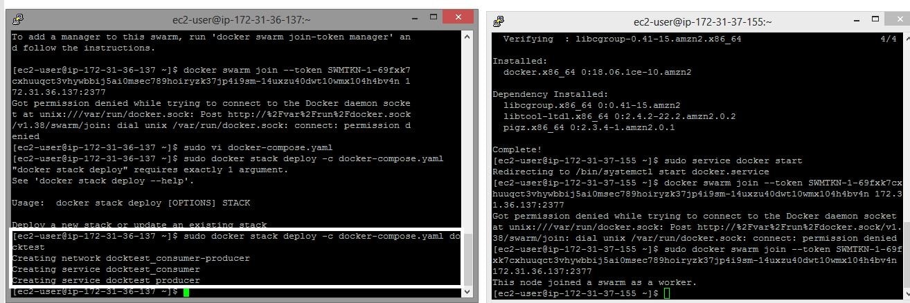 EC2 instance docker stack deploy