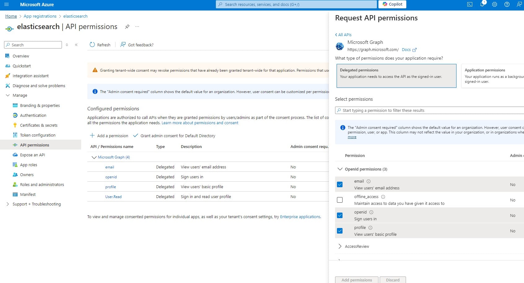 Elasticsearch Setting up OpenID Secret Azure