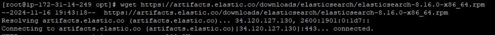 Download elasticsearch RPM.