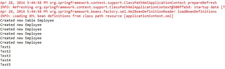 Spring Programming Output