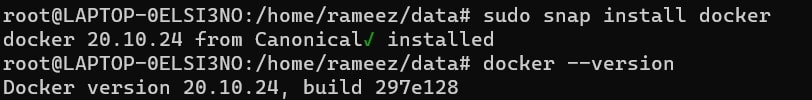 install docker using snap