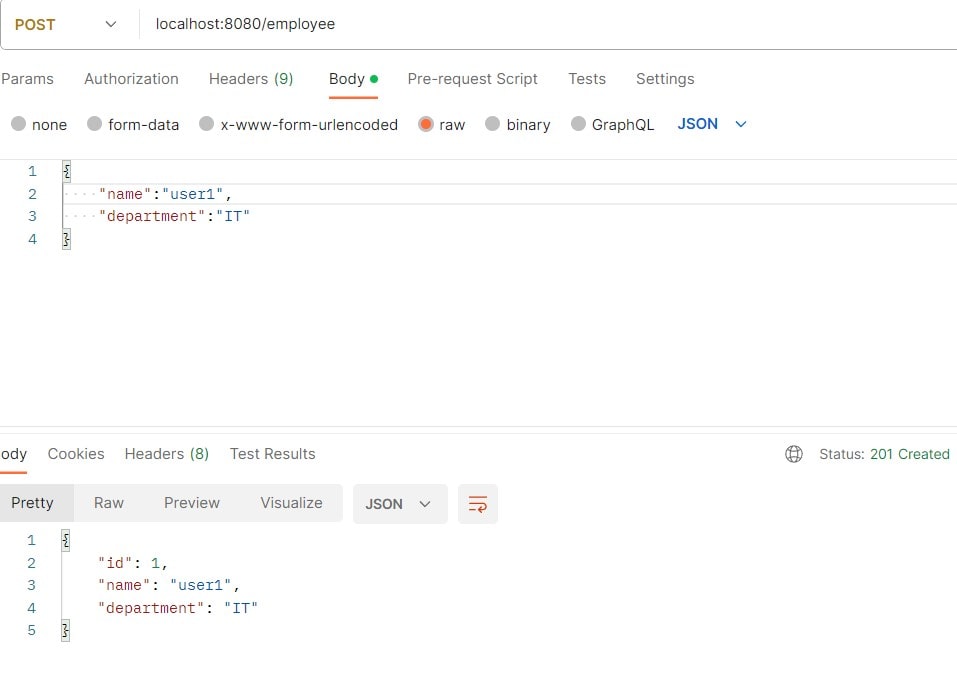 Spring Boot + MySQL create employee API