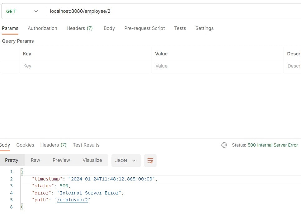 Spring Boot + MySQL get employee exception