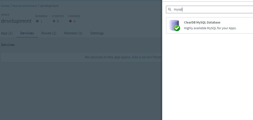 Cloud Foundry MySQL Service