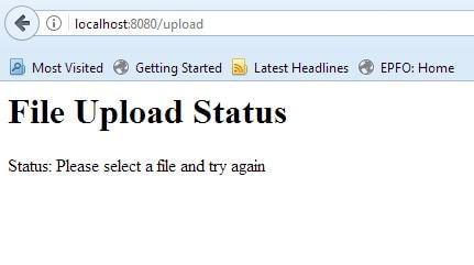 Spring Boot File Upload Message