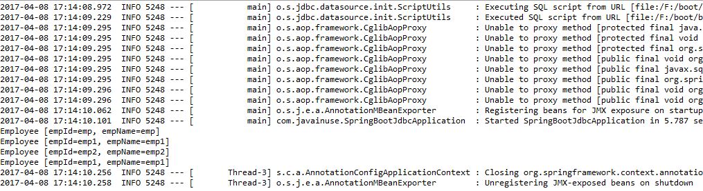 Spring Boot JDBCTemplate Example