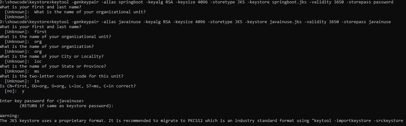 Spring Boot 3 Security Spring Boot Security Java Keystore (JKS)