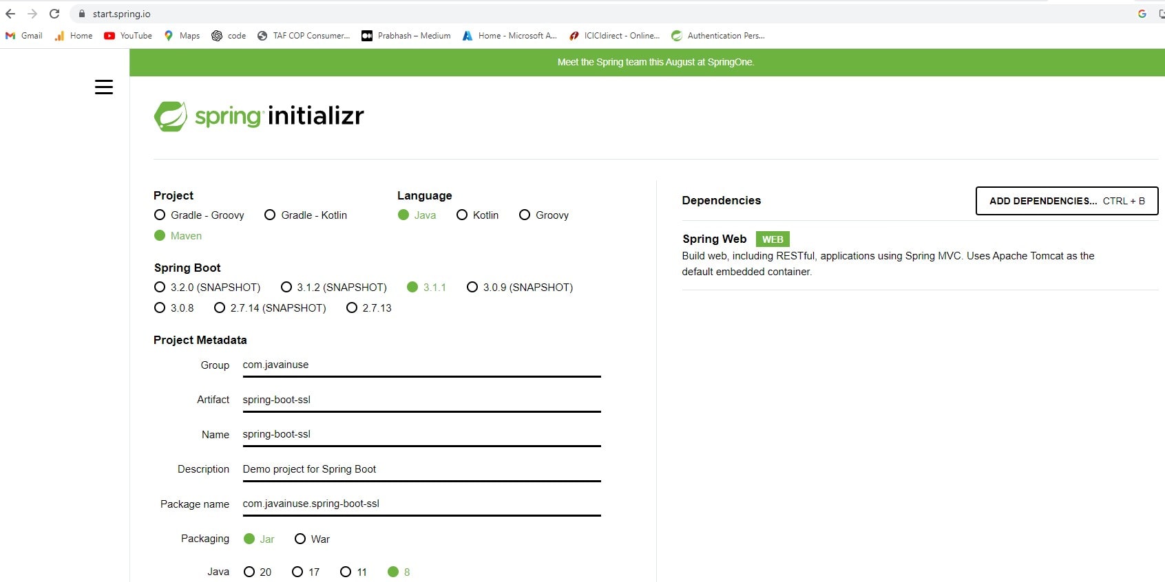 Spring Boot 3 Security Spring Initializr